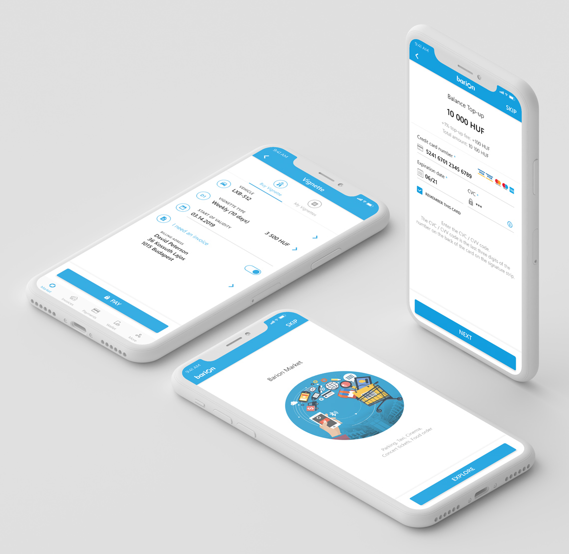 Barion Mobile App - DigitalSkin Design