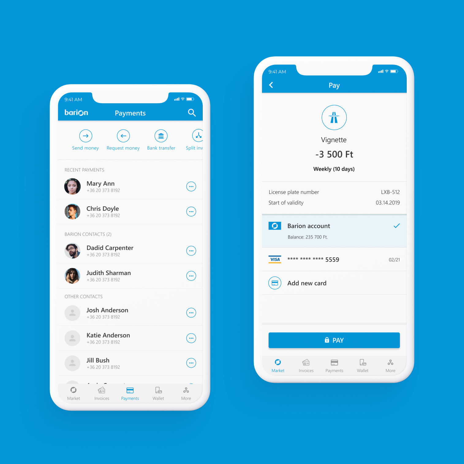 Barion mobile app payments and vignette payment experience