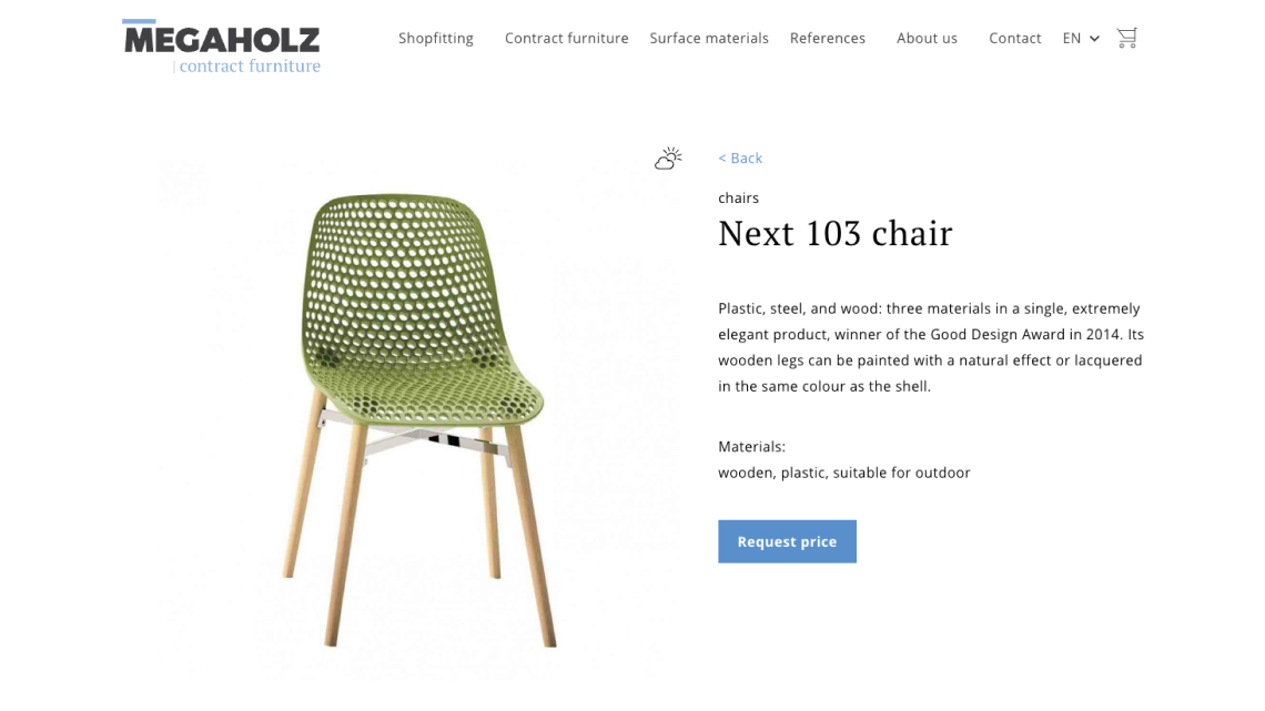 Megaholz product detail and request price flow