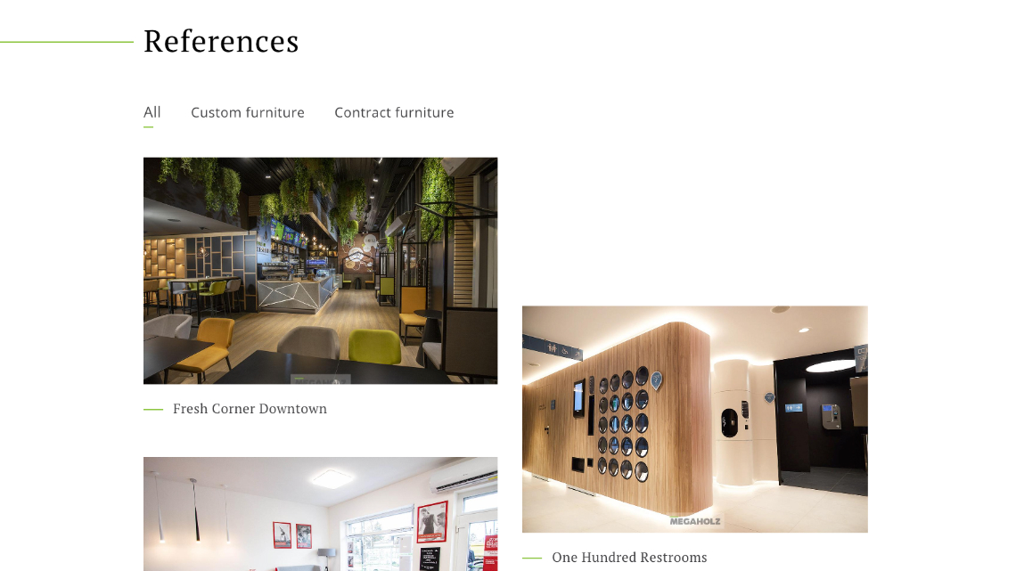 Megaholz product catalogue on desktop