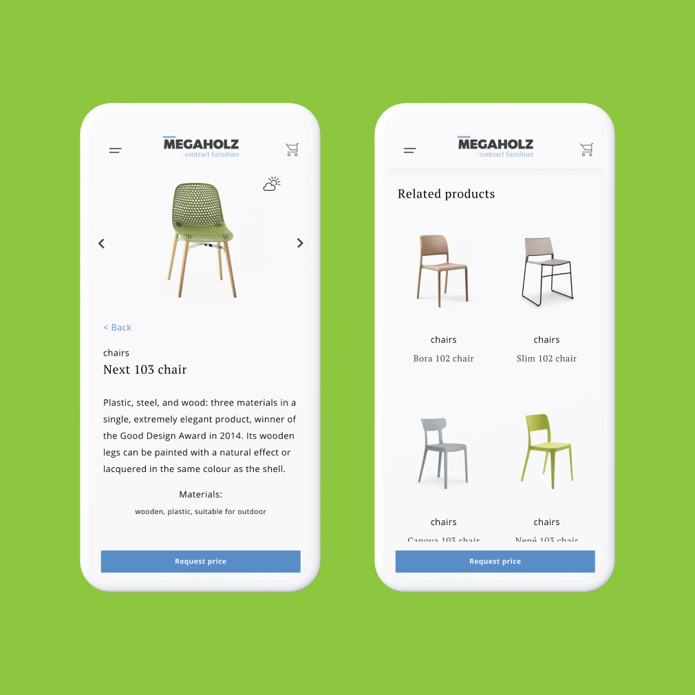 Megaholz responsive product detail and related products mobile layouts
